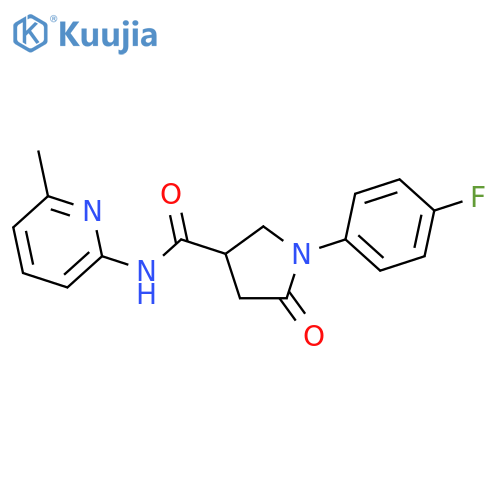 1-(4-fluorophenyl)-N-(6-methyl-2-pyridinyl)-5-oxo-3-pyrrolidinecarboxamide structure