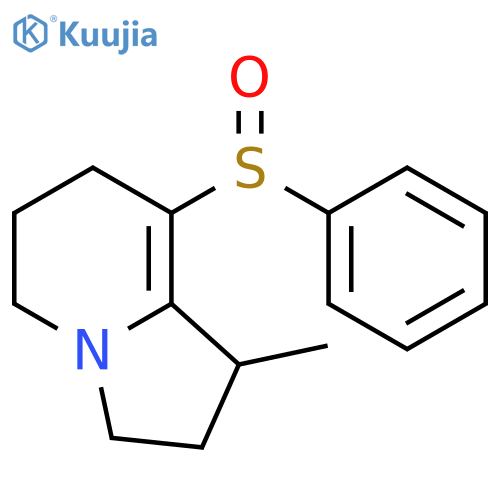 INDOLIZINE, 1,2,3,5,6,7-HEXAHYDRO-1-METHYL-8-(PHENYLSULFINYL)- structure