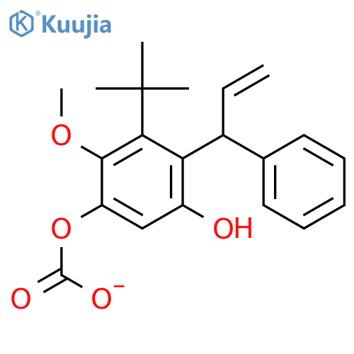 Carbonic acid, 1,1-dimethylethyl5-hydroxy-2-methoxy-4-(1-phenyl-2-propenyl)phenyl ester structure