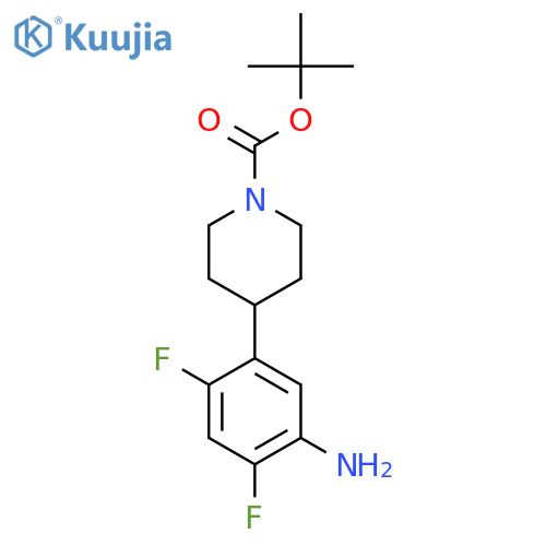 Tert-butyl 4-(5-amino-2,4-difluorophenyl)-1-piperidinecarboxylate structure