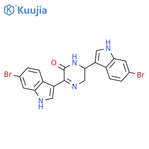 2(1H)-PYRAZINONE, 3,6-BIS(6-BROMO-1H-INDOL-3-YL)-5,6-DIHYDRO- structure