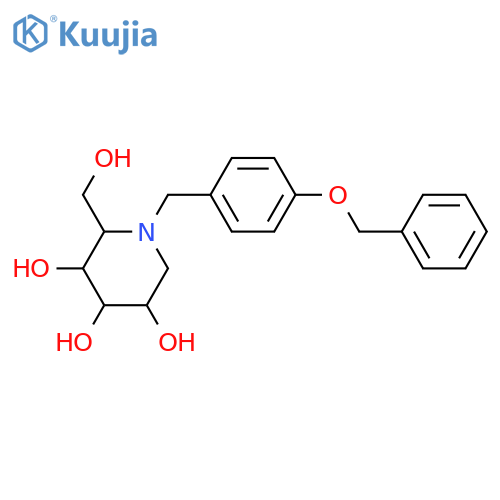 (2S,3R,4R,5S)-1-{4-(benzyloxy)phenylmethyl}-2-(hydroxymethyl)piperidine-3,4,5-triol structure