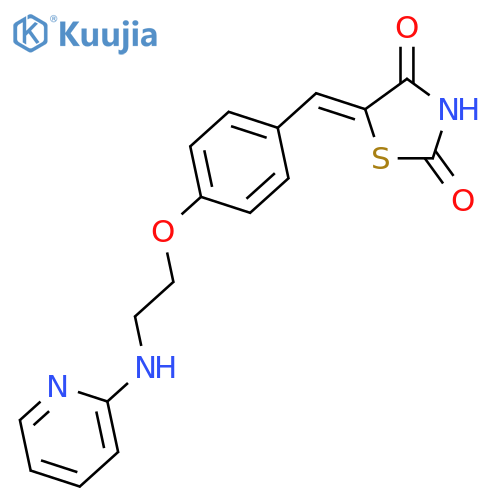 5-4-N-(2-Pyridylamino)ethoxybenzylidenethiazolidine-2,4-dione structure