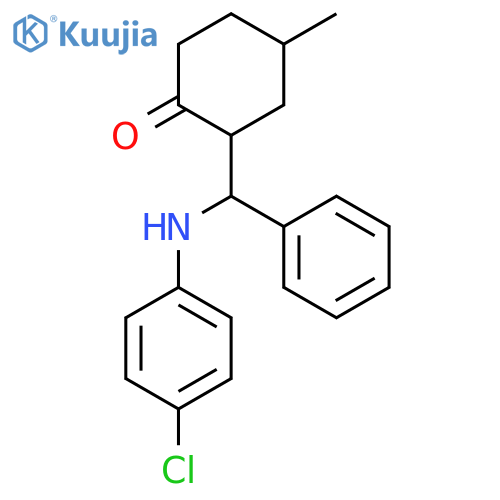Cyclohexanone, 2-[[(4-chlorophenyl)amino]phenylmethyl]-4-methyl- structure