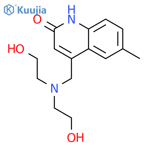 2(1H)-Quinolinone, 4-[[bis(2-hydroxyethyl)amino]methyl]-6-methyl- structure