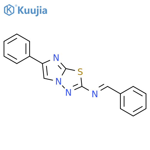 IMIDAZO[2,1-B]-1,3,4-THIADIAZOL-2-AMINE, 6-PHENYL-N-(PHENYLMETHYLENE)- structure
