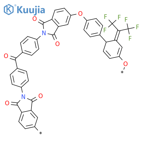 Poly[(1,3-dihydro-1,3-dioxo-2H-isoindole-5,2-diyl)-1,4-phenylenecarbonyl-1,4-phenylene(1,3-dihydro-1,3-dioxo-2H-isoindole-2,5-diyl)oxy-1,4-phenylene[2,2,2-trifluoro-1-(trifluoromethyl)ethylidene]-1,4-phenyleneoxy] structure