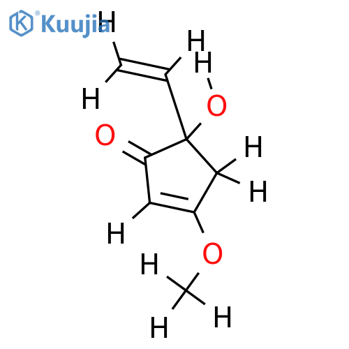 (()-5-Hydroxy-3-methoxy-5-vinyl-2-cyclopenten-1-one structure