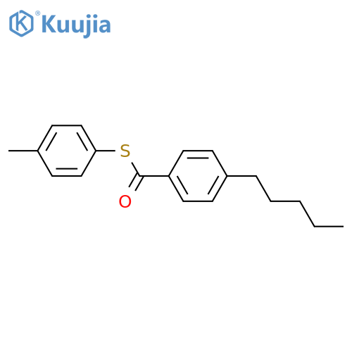 Benzenecarbothioic acid, 4-pentyl-, S-(4-methylphenyl) ester structure