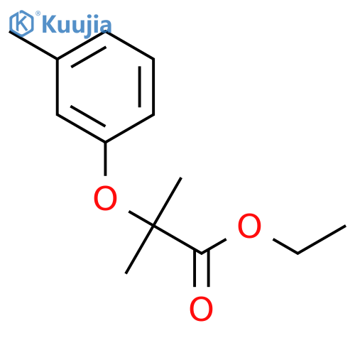 Propanoic acid, 2-methyl-2-(3-methylphenoxy)-, ethyl ester structure