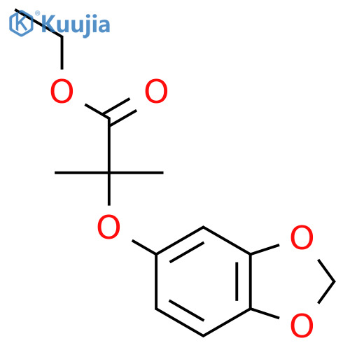 Propanoic acid, 2-(1,3-benzodioxol-5-yloxy)-2-methyl-, ethyl ester structure