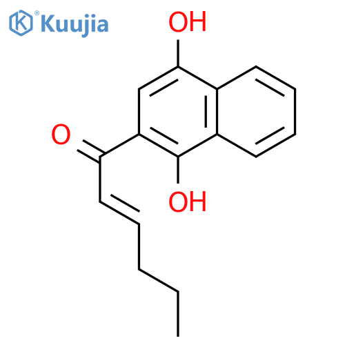 2-Hexen-1-one, 1-(1,4-dihydroxy-2-naphthalenyl)-, (E)- structure