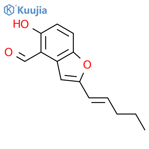 4-BENZOFURANCARBOXALDEHYDE, 5-HYDROXY-2-(1-PENTENYL)- structure