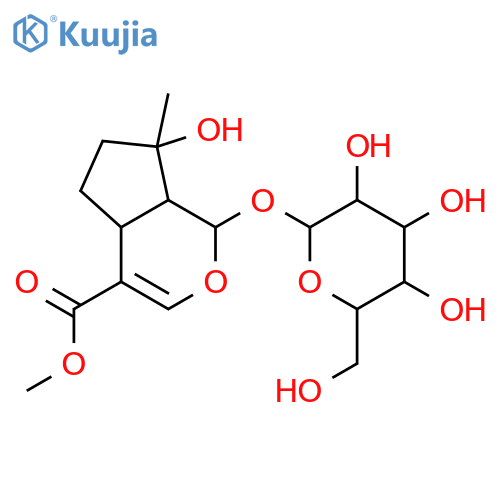 Cyclopenta[c]pyran-4-carboxylicacid, 1-(b-D-glucopyranosyloxy)-1,4a,5,6,7,7a-hexahydro-7-hydroxy-7-methyl-,methyl ester, (1S,4aS,7S,7aS)- structure