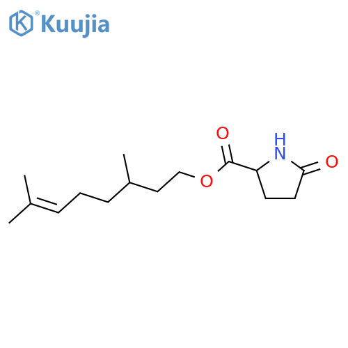 Proline, 5-oxo-,3,7-dimethyl-6-octen-1-yl ester structure