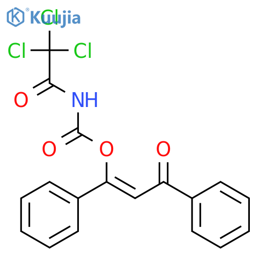 CARBAMIC ACID, (TRICHLOROACETYL)-, 3-OXO-1,3-DIPHENYL-1-PROPENYL ESTER structure