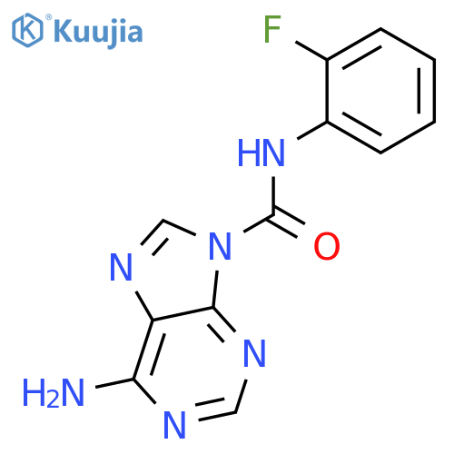 9H-PURINE-9-CARBOXAMIDE, 6-AMINO-N-(2-FLUOROPHENYL)- structure