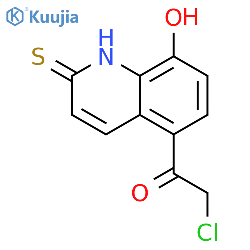 Ethanone, 2-chloro-1-(1,2-dihydro-8-hydroxy-2-thioxo-5-quinolinyl)- structure