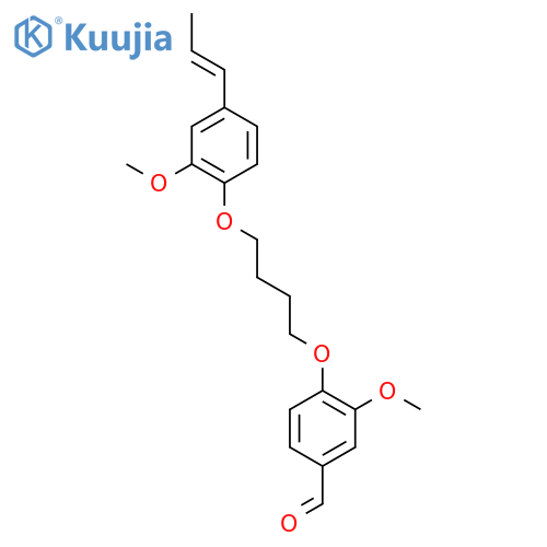 3-methoxy-4-(4-{2-methoxy-4-[(1E)-prop-1-en-1-yl]phenoxy}butoxy)benzaldehyde structure