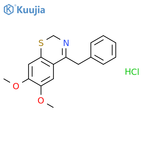 2H-1,3-Benzothiazine, 6,7-dimethoxy-4-(phenylmethyl)-, hydrochloride structure