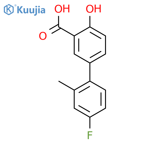 [1,1'-BIPHENYL]-3-CARBOXYLIC ACID, 4'-FLUORO-4-HYDROXY-2'-METHYL- structure