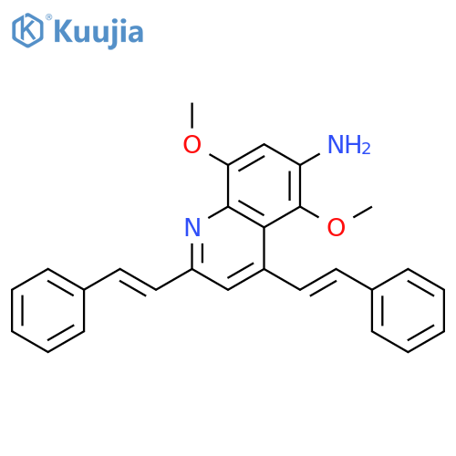 6-Quinolinamine, 5,8-dimethoxy-2,4-bis(2-phenylethenyl)- structure