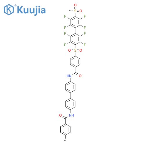 Poly[sulfonyl(2,2',3,3',5,5',6,6'-octafluoro[1,1'-biphenyl]-4,4'-diyl)sulfonyl-1,4-phenylenecarbonylimino[1,1'-biphenyl]-4,4'-diyliminocarbonyl-1,4-phenylene] structure