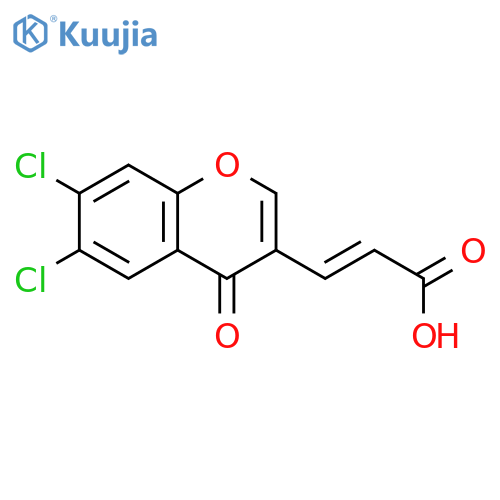 2-PROPENOIC ACID, 3-(6,7-DICHLORO-4-OXO-4H-1-BENZOPYRAN-3-YL)- structure