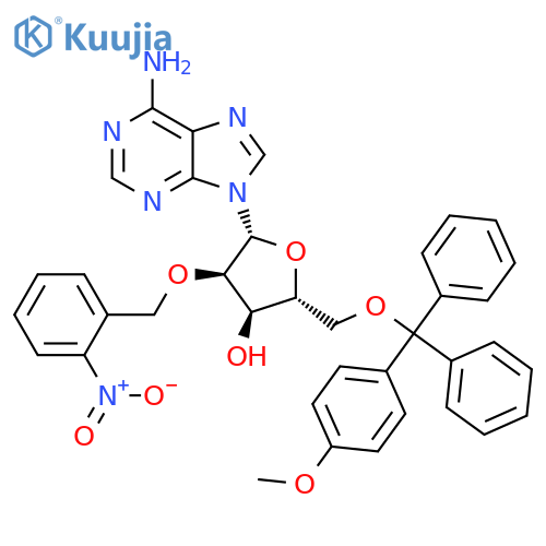 Adenosine,5'-O-[(4-methoxyphenyl)diphenylmethyl]-2'-O-[(2-nitrophenyl)methyl]- structure