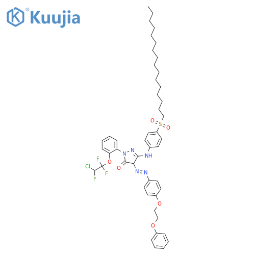 3H-Pyrazol-3-one,2-[2-(2-chloro-1,1,2-trifluoroethoxy)phenyl]-5-[[4-(hexadecylsulfonyl)phenyl]amino]-2,4-dihydro-4-[2-[4-(2-phenoxyethoxy)phenyl]diazenyl]- structure