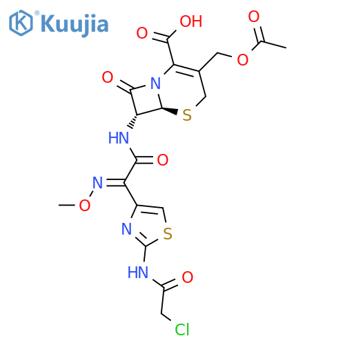 5-Thia-1-azabicyclo[4.2.0]oct-2-ene-2-carboxylicacid,3-[(acetyloxy)methyl]-7-[[(2Z)-[2-[(chloroacetyl)amino]-4-thiazolyl](methoxyimino)acetyl]amino]-8-oxo-,(6R,7R)- structure