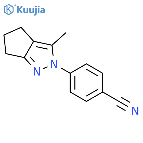 Benzonitrile, 4-(5,6-dihydro-3-methyl-2(4H)-cyclopentapyrazolyl)- structure