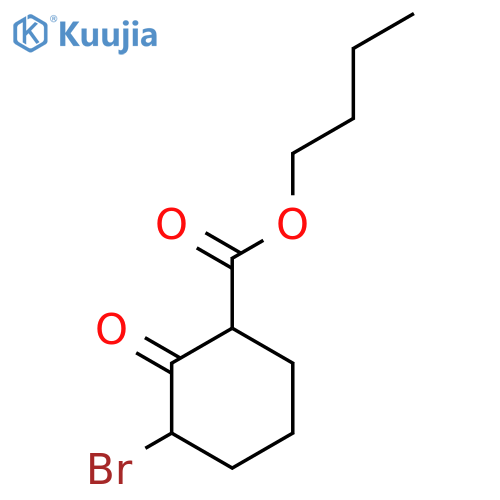 Cyclohexanecarboxylic acid, 3-bromo-2-oxo-, butyl ester structure