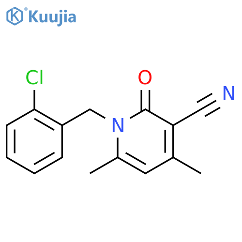 3-Pyridinecarbonitrile,1-[(2-chlorophenyl)methyl]-1,2-dihydro-4,6-dimethyl-2-oxo- structure