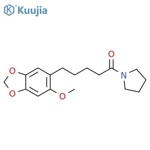 Pyrrolidine, 1-[5-(6-methoxy-1,3-benzodioxol-5-yl)-1-oxopentyl]- structure