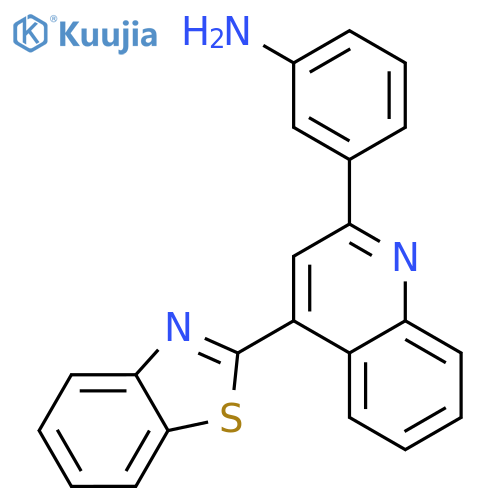BENZENAMINE, 3-[4-(2-BENZOTHIAZOLYL)-2-QUINOLINYL]- structure