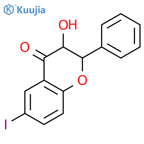 4H-1-Benzopyran-4-one, 2,3-dihydro-3-hydroxy-6-iodo-2-phenyl- structure