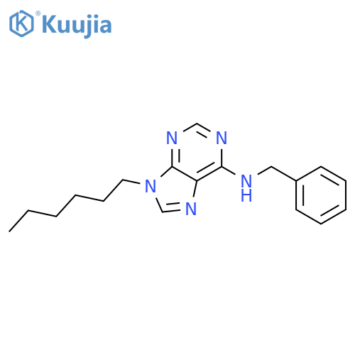 9H-Purin-6-amine, 9-hexyl-N-(phenylmethyl)- structure