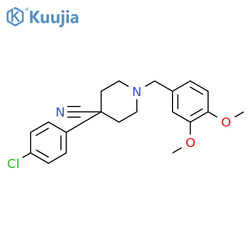 4-Piperidinecarbonitrile,4-(4-chlorophenyl)-1-[(3,4-dimethoxyphenyl)methyl]- structure