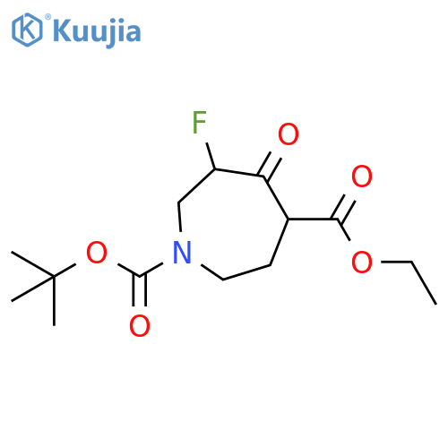 1-tert-butyl 4-ethyl 6-fluoro-5-oxoazepane-1,4-dicarboxylate structure