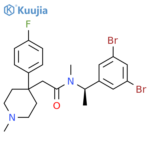 4-Piperidineacetamide,N-[(1R)-1-(3,5-dibromophenyl)ethyl]-4-(4-fluorophenyl)-N,1-dimethyl- structure