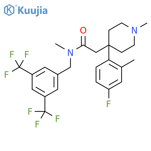 4-Piperidineacetamide,N-[[3,5-bis(trifluoromethyl)phenyl]methyl]-4-(4-fluoro-2-methylphenyl)-N,1-dimethyl- structure
