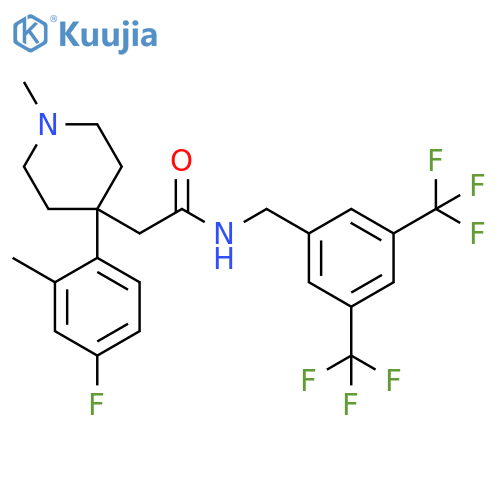 4-Piperidineacetamide,N-[[3,5-bis(trifluoromethyl)phenyl]methyl]-4-(4-fluoro-2-methylphenyl)-1-methyl- structure