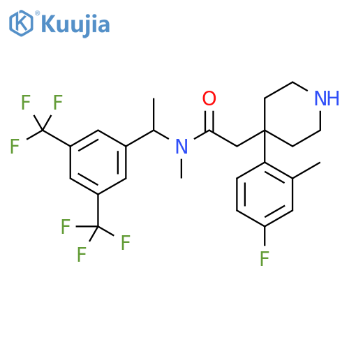 4-Piperidineacetamide,N-[1-[3,5-bis(trifluoromethyl)phenyl]ethyl]-4-(4-fluoro-2-methylphenyl)-N-methyl- structure