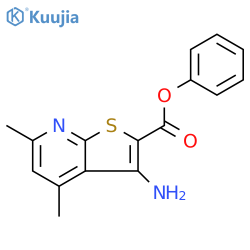 phenyl 3-amino-4,6-dimethylthieno2,3-bpyridine-2-carboxylate structure