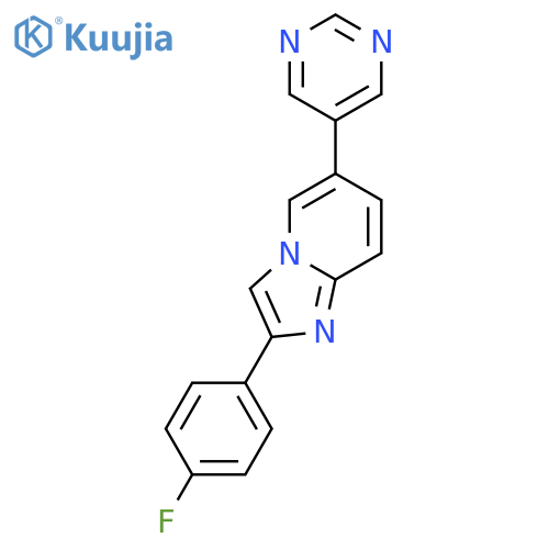 IMIDAZO[1,2-A]PYRIDINE, 2-(4-FLUOROPHENYL)-6-(5-PYRIMIDINYL)- structure