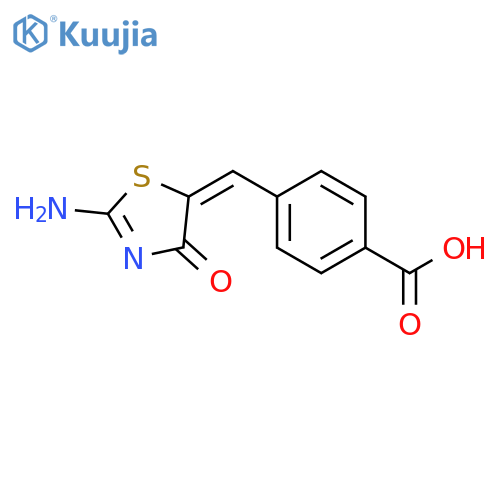 4-{(5Z)-2-amino-4-oxo-4,5-dihydro-1,3-thiazol-5-ylidenemethyl}benzoic acid structure