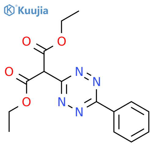Propanedioic acid, (6-phenyl-1,2,4,5-tetrazin-3-yl)-, diethyl ester structure