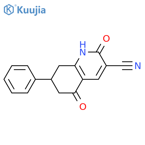 3-Quinolinecarbonitrile, 1,2,5,6,7,8-hexahydro-2,5-dioxo-7-phenyl- structure