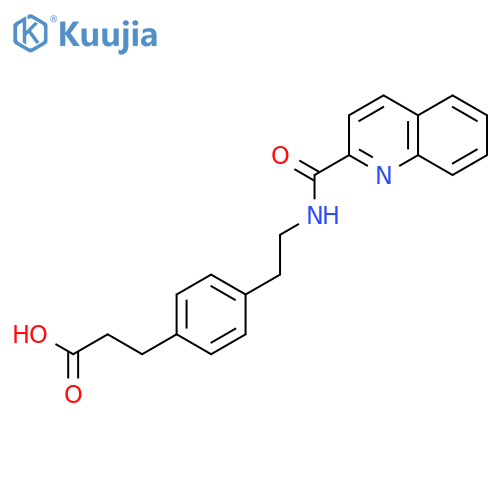 Benzenepropanoic acid, 4-[2-[(2-quinolinylcarbonyl)amino]ethyl]- structure